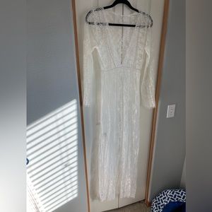 White lace maternity, beach, milk bath dress